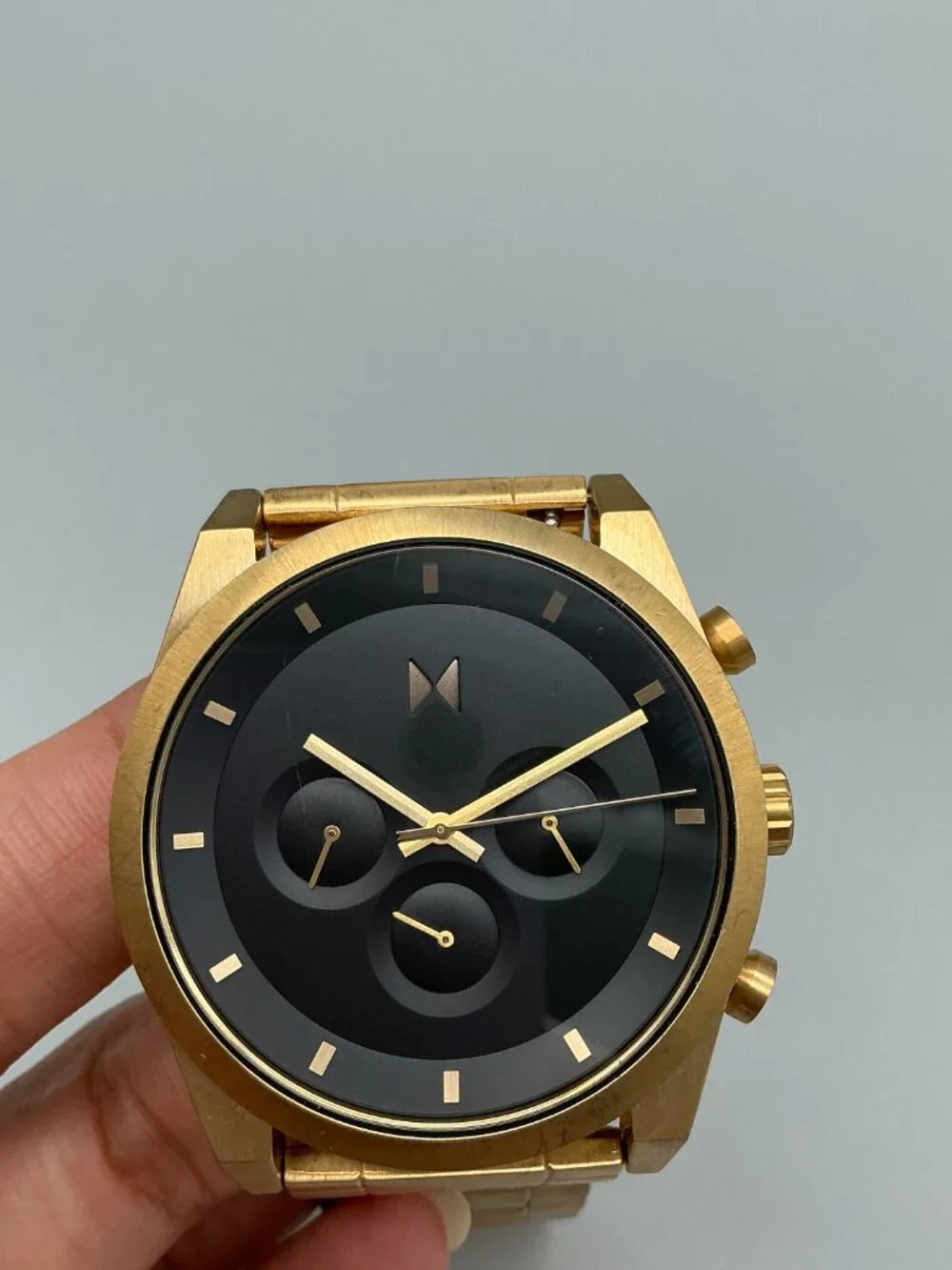 MVMT Element Atomic Gold Mens Watch 44mm Chronograph Gold Tone 7.5